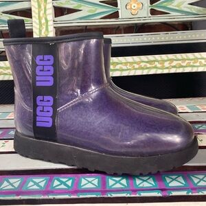UGG Classic Clear Mini Purple Waterproof Boots Sz 6